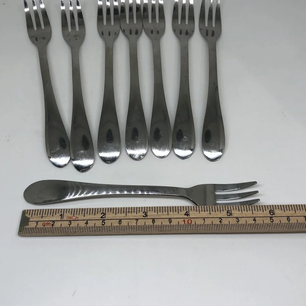 Cambridge SIENNA? Stainless Glossy Silverware Cocktail Seafood Forks Set Of 8